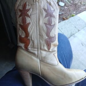 Stylish Tan and Brown Heeled Boots